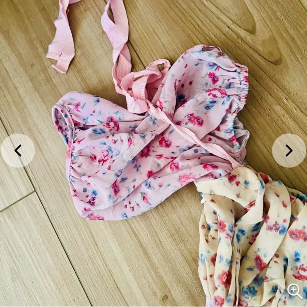 Elegant Floral Patchwork Maxi Dress - Pink, Blue, Cream - Picture 5 of 5